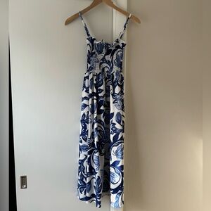 H&M summer maxi dress, size xs, white with blue paisley